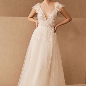 Willowby By Watters Jura Ivory Beaded Off Cold Shoulder Wedding Dress Gown 00